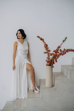 Braut zweiteiler satinrock schlitz – gesehen bei frauimmer-herrewig.de