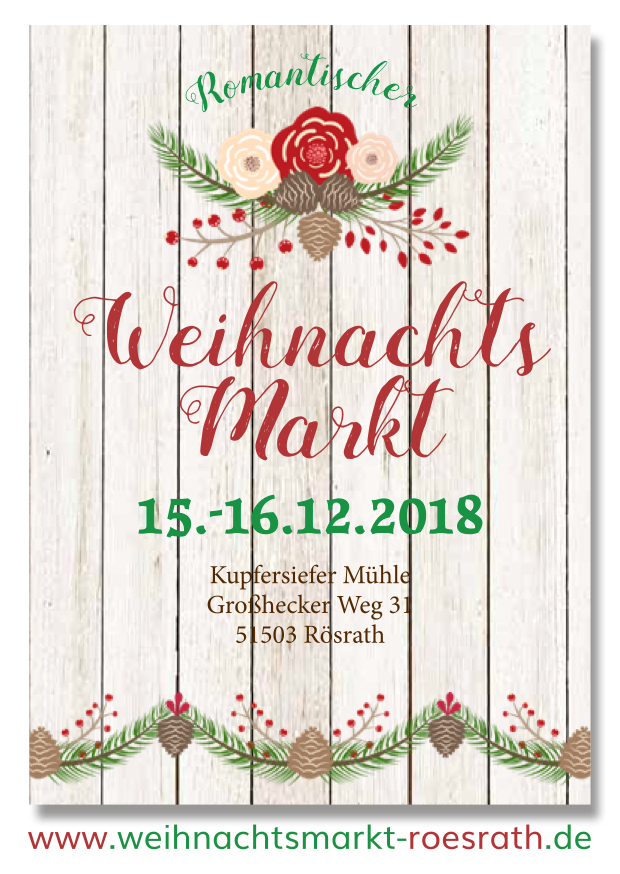 Plakat Weihnachtsmarkt Kupfersiefer Muehle – gesehen bei frauimmer-herrewig.de