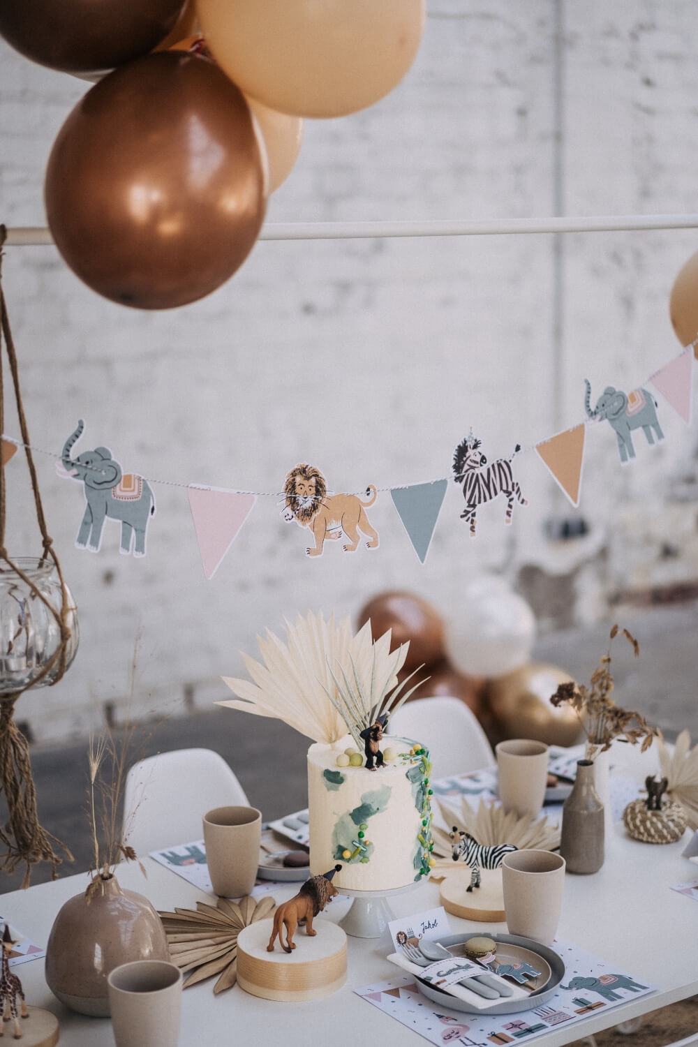 Kindergeburtstagstisch Animal Party – gesehen bei frauimmer-herrewig.de