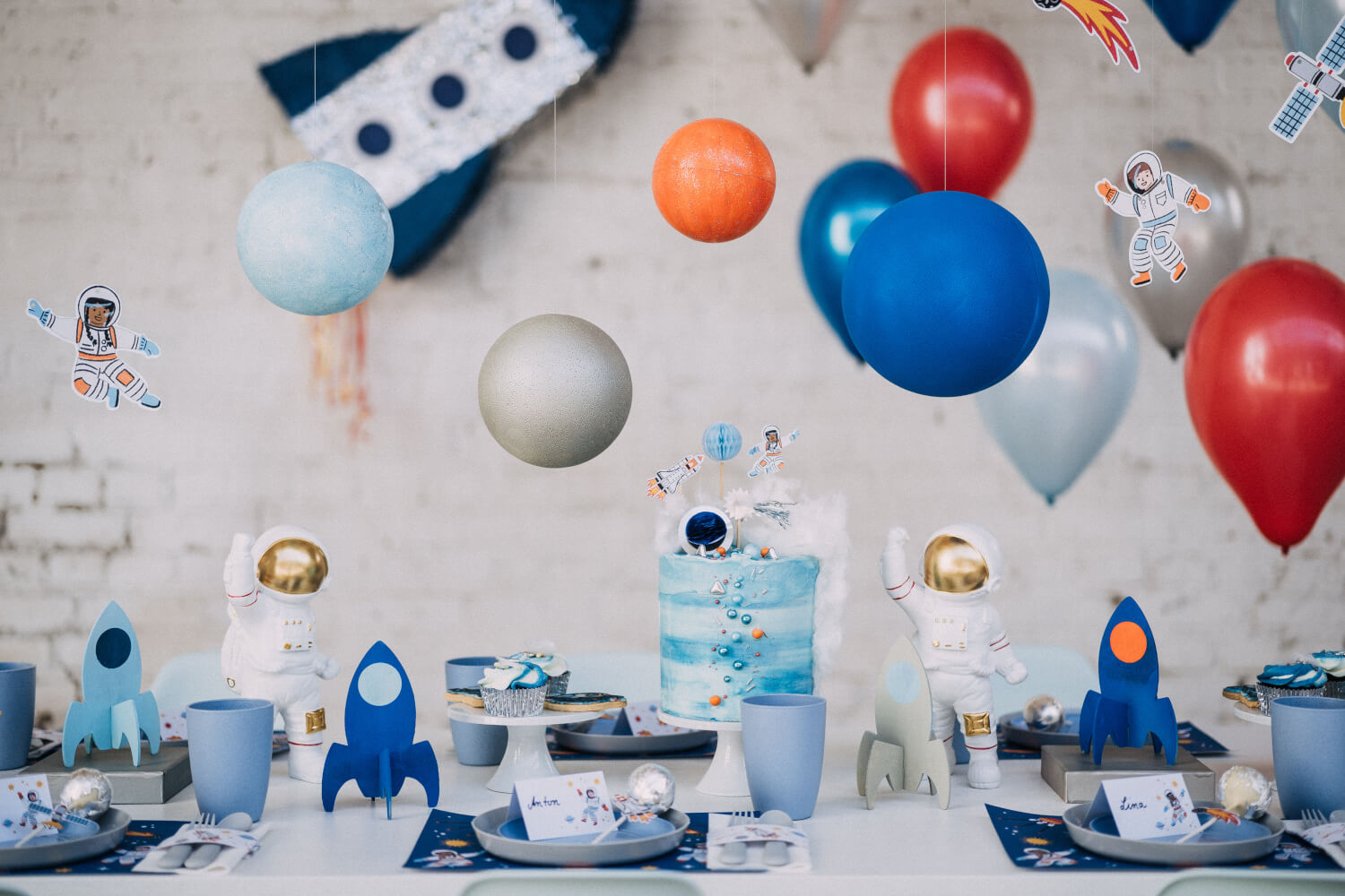 Tischdeko Kindergeburtstag Astronauten – gesehen bei frauimmer-herrewig.de