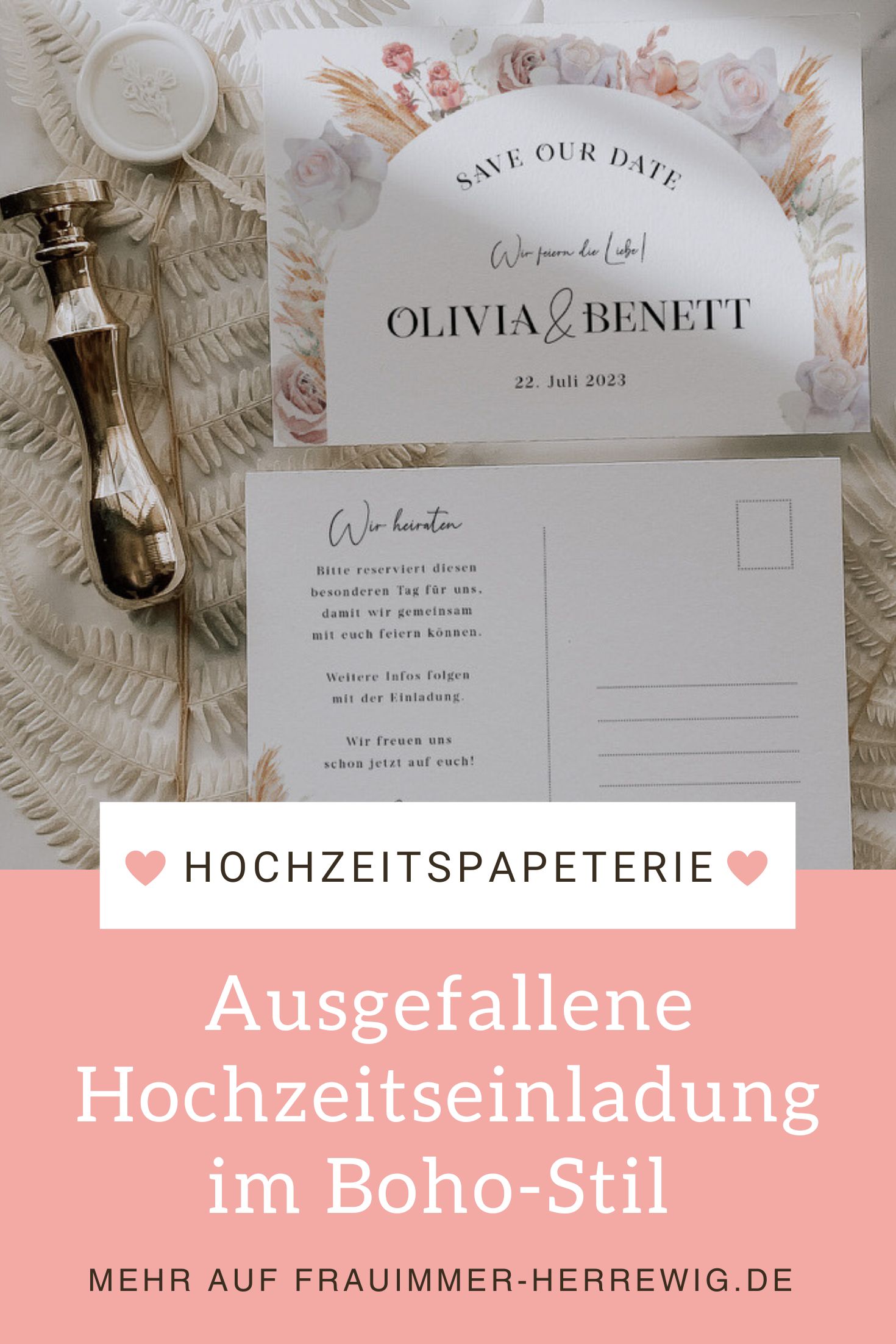 Hochzeitspapeterie wild child wedding – gesehen bei frauimmer-herrewig.de